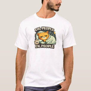 Grappige Introverte Kat Mensen Storen Me Cozy Aest T-shirt