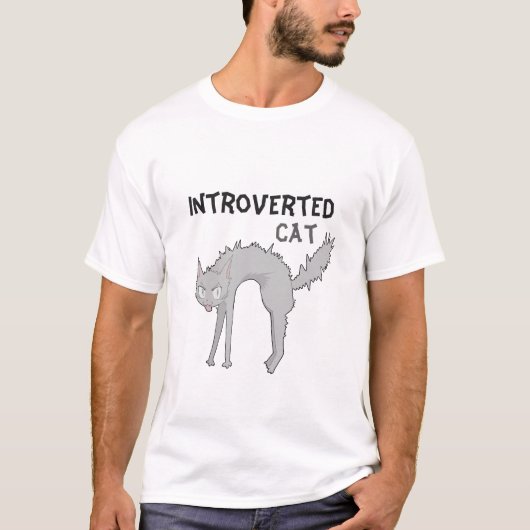 Grappige introverte kat T-shirt (Voorkant)