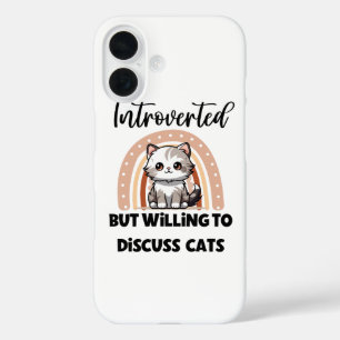 Grappige introverte kattenliefhebber citaat iPhone 16 hoesje