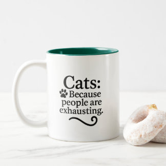 Grappige Introverte Kattenliefhebber Tweekleurige Koffiemok