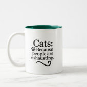 Grappige Introverte Kattenliefhebber Tweekleurige Koffiemok (Links)