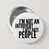 Grappige introverte mensen ronde button 7,6 cm (Voorkant /achterkant)