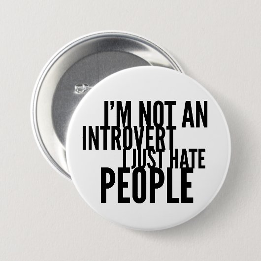 Grappige introverte mensen ronde button 7,6 cm (Voorkant /achterkant)
