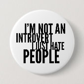 Grappige introverte mensen ronde button 7,6 cm (Voorkant)