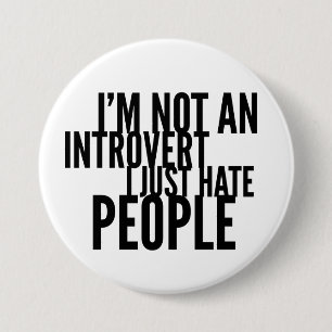 Grappige introverte mensen ronde button 7,6 cm
