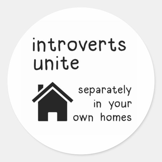 Grappige introverte mensen verenigen Sticker (Voorkant)