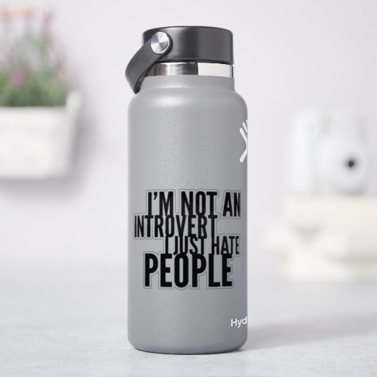 Grappige Introverte T-Shirt Sticker (HydroFlask)