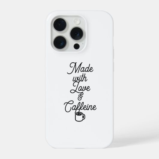 Grappige iPhone 15 Pro Hoesje - Gemaakt met Liefde (Achterkant)