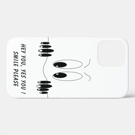 Grappige iPhone Case met Curiosity Eyes - Smile (Achterkant (horizontaal))