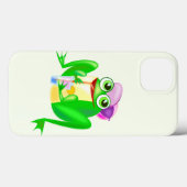 Grappige iPhone Case met Happy Frog (Achterkant (horizontaal))