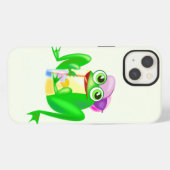 Grappige iPhone Case met Happy Frog Hoesje (Achterkant horizontaal)