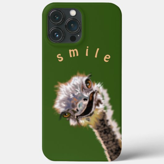 Grappige iPhone Case met Happy Struisvogel - Gliml (Achterkant)