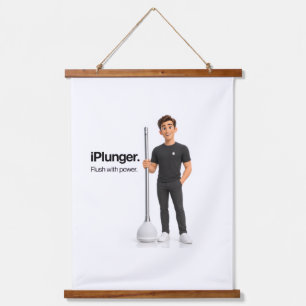 Grappige iPlunger Tech Parodie Badkamer Poster Kun Hangend Wandkleed