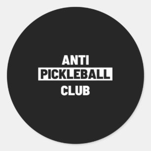 Grappige ironische anti-pickleballclub pickle ball ronde sticker