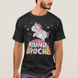 Grappige ironische koele eenhoorn punkrock muzieke t-shirt