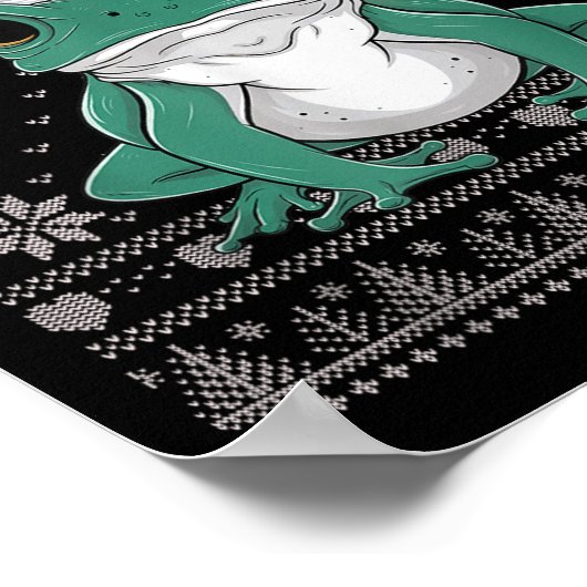 Grappige Ison Dart Kikker Lelijke Kersttrui Kerstm Poster (Hoek)