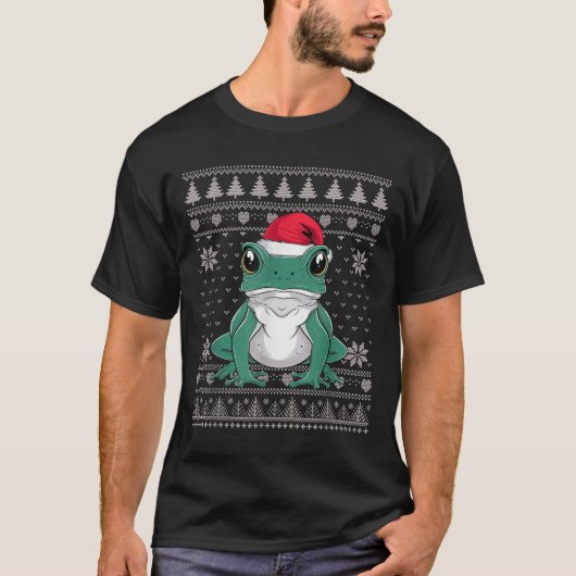 Grappige Ison Dart Kikker Lelijke Kersttrui Kerstm T-shirt (Voorkant)