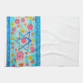 Grappige Israëlische vlag handdoek met bloemen en  (Horizontaal)