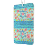 Grappige Israëlische vlag met bloemen en harten Luchtverfrisser (Links)