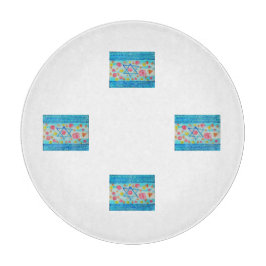 Grappige Israëlische vlag schaal met bloemen en ha Snijplank