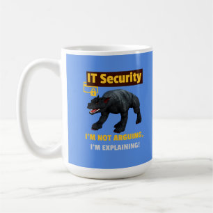 Grappige IT-beveiliging Legt technische humor uit Koffiemok