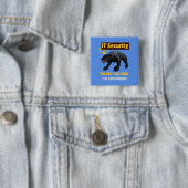 Grappige IT-beveiliging Legt technische humor uit Vierkante Button 5,1 Cm (In situ)