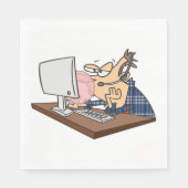 Grappige IT Tech Support Verveeld op Werk Bubble G Servet (Voorkant)