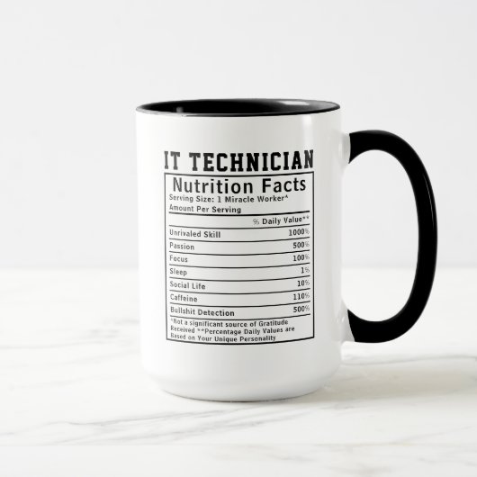Grappige IT-technicus voedingsfeiten Tech-werker  Mok (Rechts)