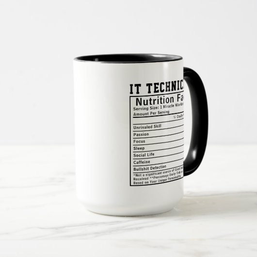 Grappige IT-technicus voedingsfeiten Tech-werker  Mok (Voorkant rechts)