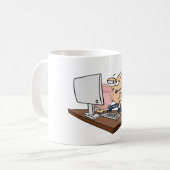 Grappige IT-technische ondersteuning Verveeld op h Koffiemok (Voorkant links)