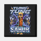 Grappige Italiaanse Brainrot Tung Tung Tung Sahur  Magneet (Voorkant)