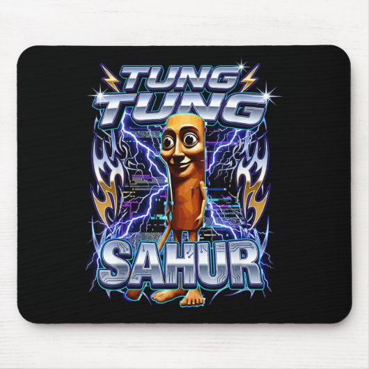 Grappige Italiaanse Brainrot Tung Tung Tung Sahur Muismat (Voorkant)