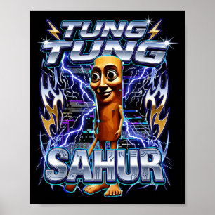 Grappige Italiaanse Brainrot Tung Tung Tung Sahur  Poster