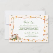 Grappige Italiaanse citrus bruiloft details RSVP Kaartje (Voorkant)