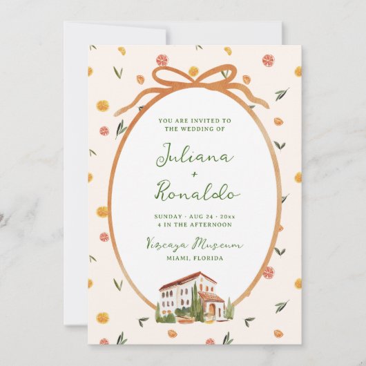 Grappige Italiaanse citrus bruiloft Kaart (Voorkant)