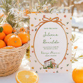 Grappige Italiaanse citrus bruiloft Save the Date Kaart