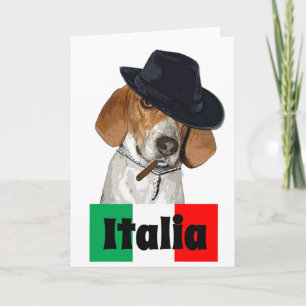Grappige Italiaanse gangster Charley Dog Kaart