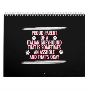 grappige italiaanse greyhoundgiften hond mama papa kalender