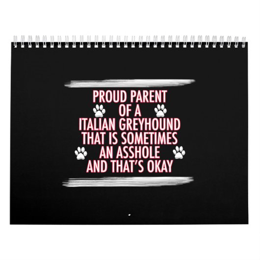 grappige italiaanse greyhoundgiften hond mama papa kalender (Hoes)