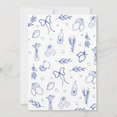 Grappige Italiaanse Hand getrokken citroenen Lijst Save The Date (Achterkant)