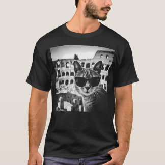 Grappige Italiaanse Kat Draagt Zonnebril Bij Het R T-shirt