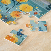 Grappige Italiaanse Lakeside Village Art Legpuzzel (Zijkant)