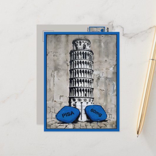 Grappige Italiaanse themareis Briefkaart (Voorkant / Achterkant in situ)