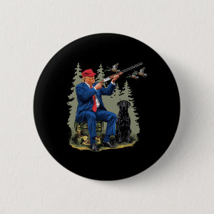 Grappige Jacht Eend Trump Camo Jacht Hallo Jagen Ronde Button 5,7 Cm