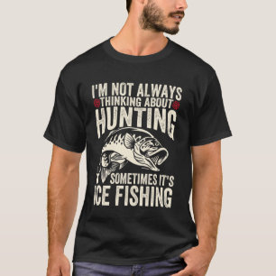 Grappige jacht en ijsvissen winter hengelaar visse t-shirt
