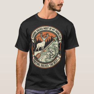 Grappige Jacht Vissen Herten Bok Forel Vintage T-shirt