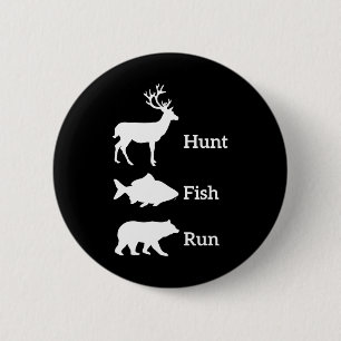 Grappige jacht vissen jagen vis rennen beer cadeau ronde button 5,7 cm