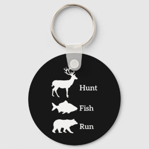Grappige jacht vissen jagen vis rennen beer cadeau sleutelhanger