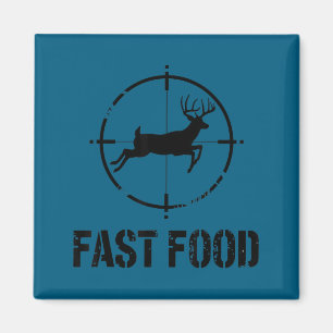 Grappige jachtcitaat Fastfood Witstaarthert Jager Magneet