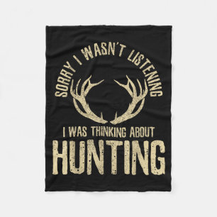 Grappige jachtcitaat met herten wild eland jager fleece deken